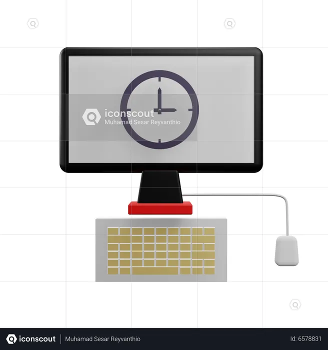 Relógio de computador  3D Icon