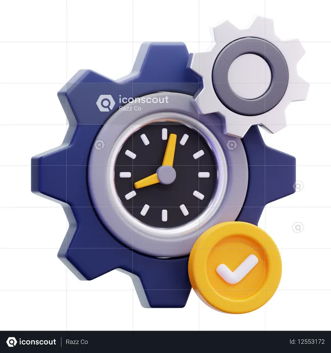 Relógio de gerenciamento de tempo  3D Icon