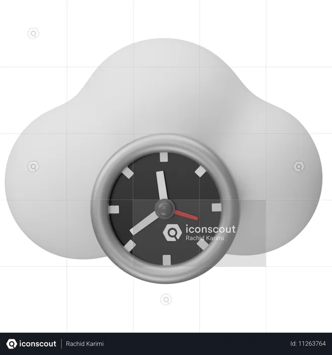 Relógio de nuvem  3D Icon