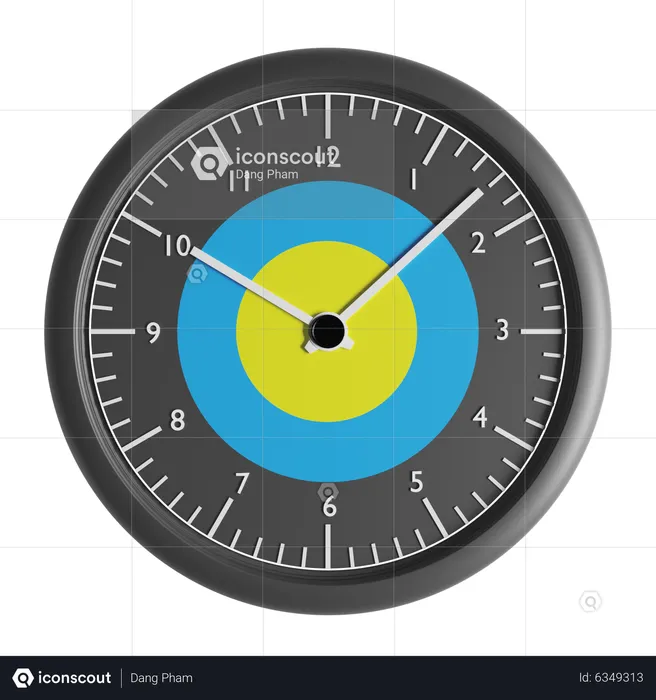 Relógio de parede com a bandeira de Palau  3D Icon