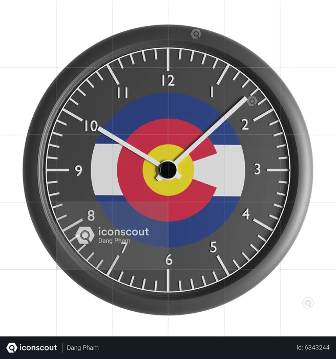 Relógio de parede com a bandeira do Colorado  3D Icon