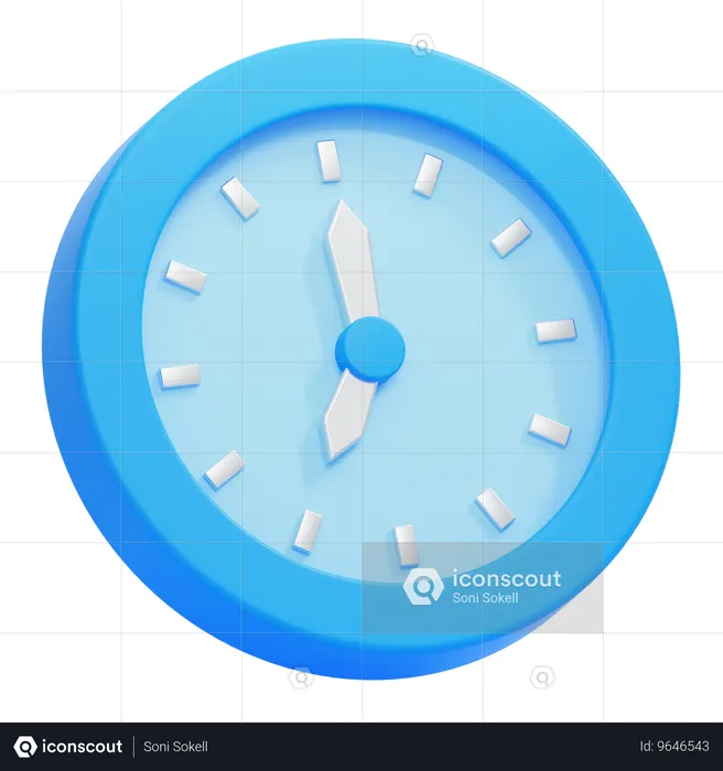 Reloj azul  3D Icon