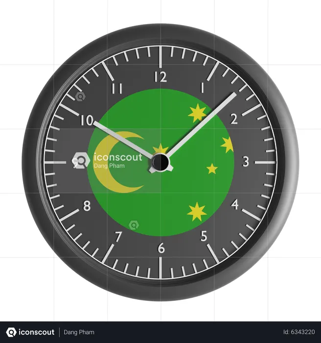 Reloj de pared con la bandera de las Islas Cocos Keeling  3D Icon