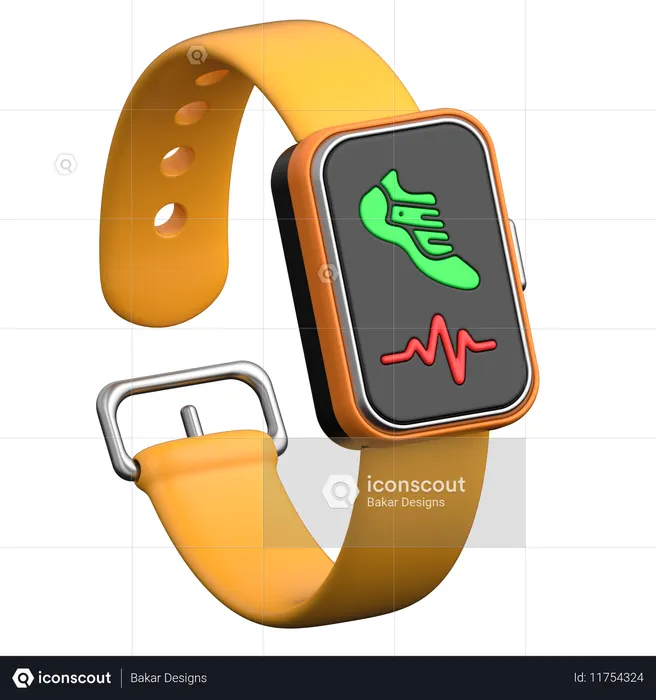 Reloj inteligente con monitor de actividad física y salud  3D Icon