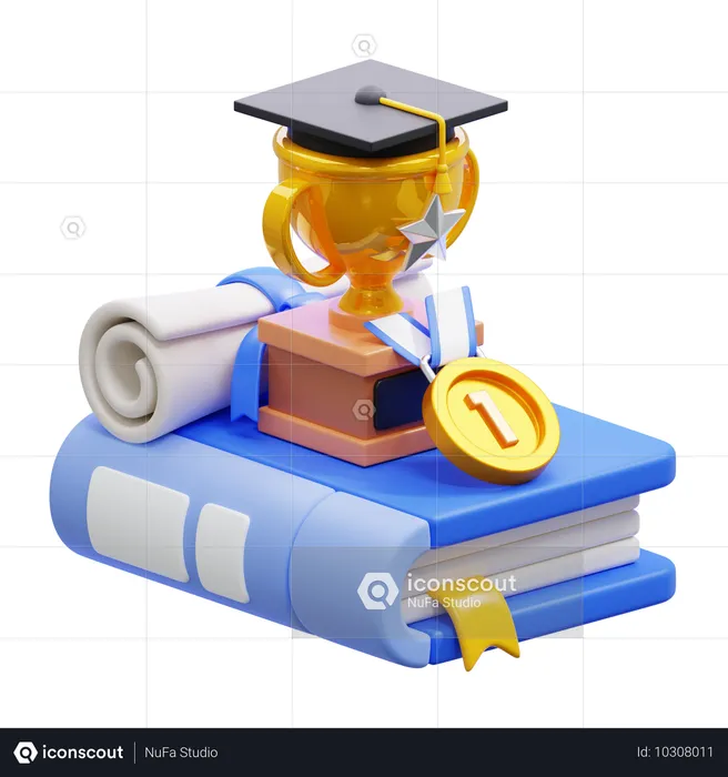 Diplôme et champion  3D Icon