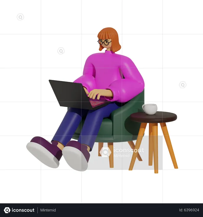 Remote Workforce, Empowering the Sofa-Bound Employee  3D Illustration