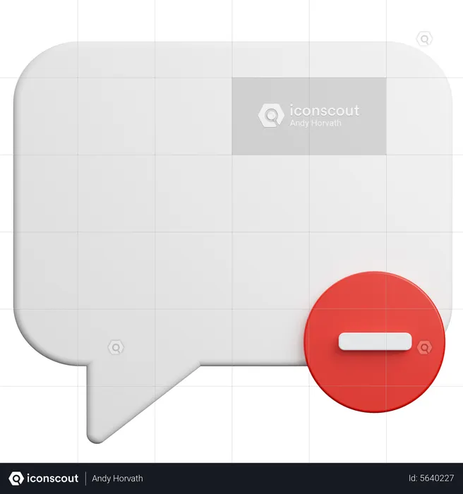 Remove Chat  3D Icon