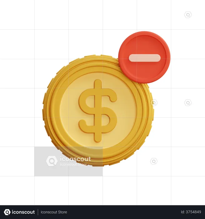 Remove Dollar  3D Illustration