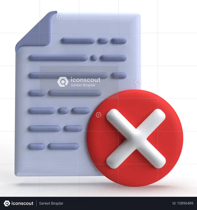 Remove File  3D Icon