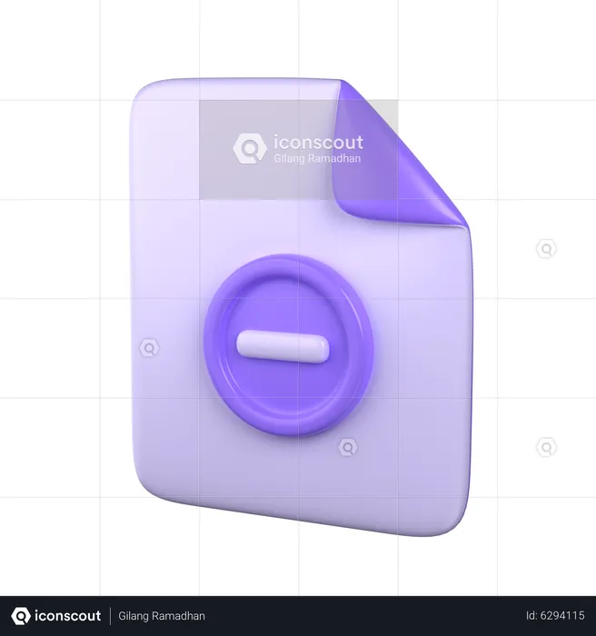 Remove File  3D Icon