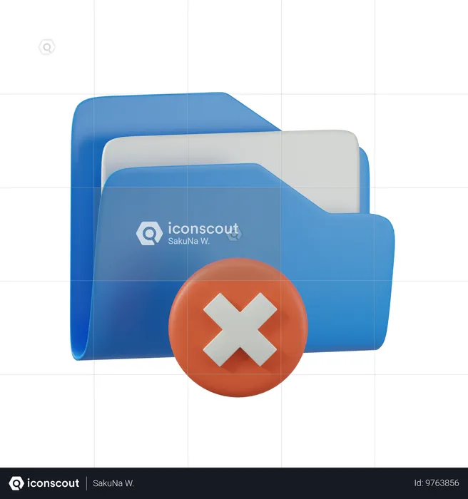 Remove Folder  3D Icon