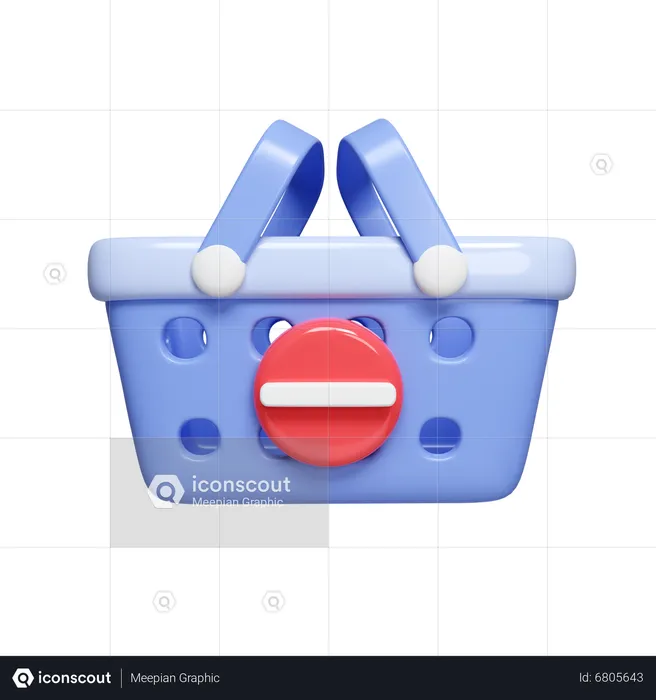 Remove From Basket  3D Icon