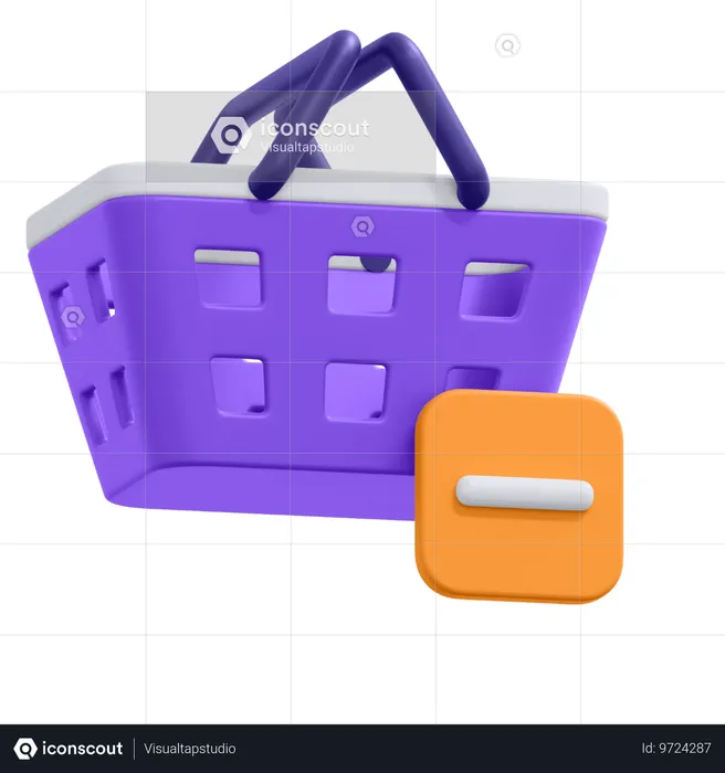 Remove From Basket  3D Icon