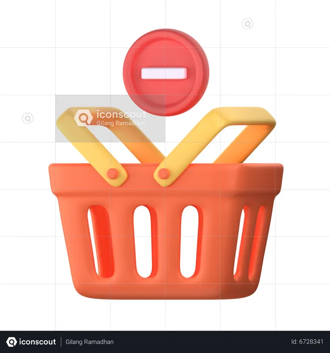 Remove from Basket  3D Icon