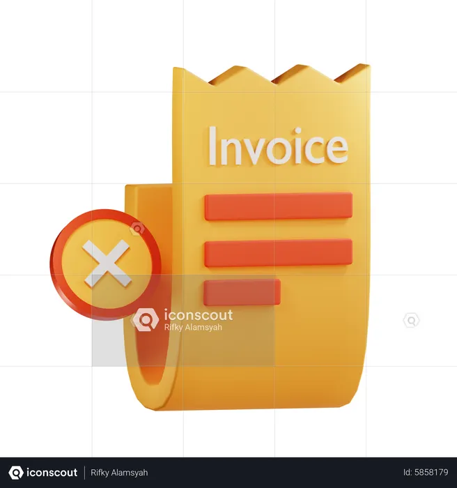 Remove Invoice  3D Icon