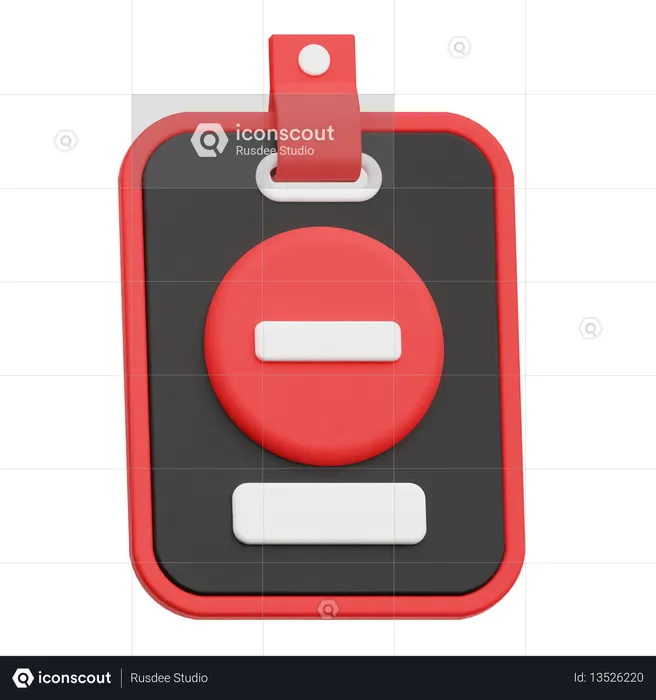 Remove Lanyard Card  3D Icon