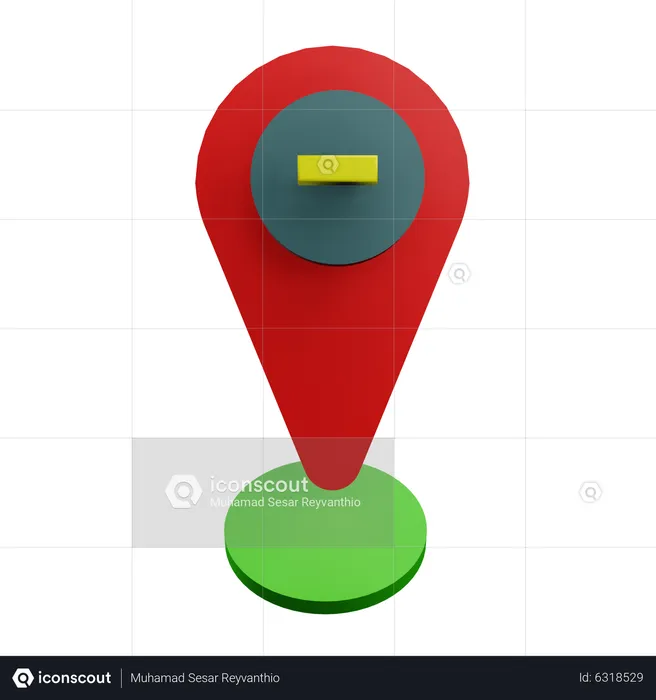 Remove Location  3D Icon