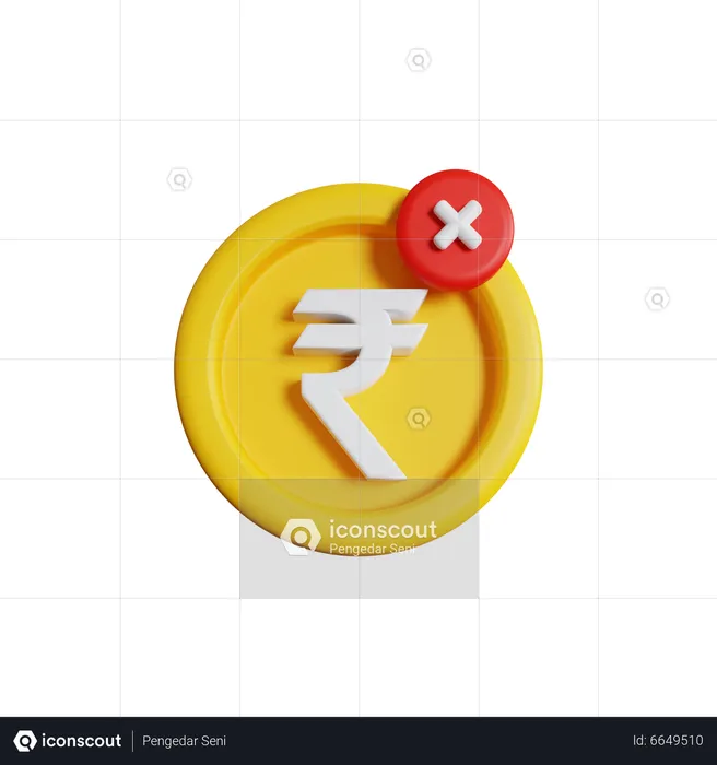 Remove Rupee  3D Icon