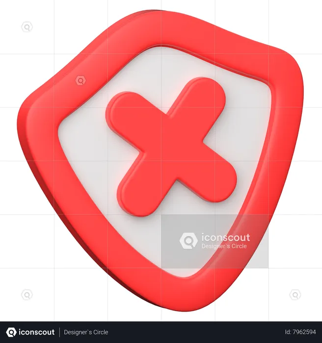 Remove Shield  3D Icon