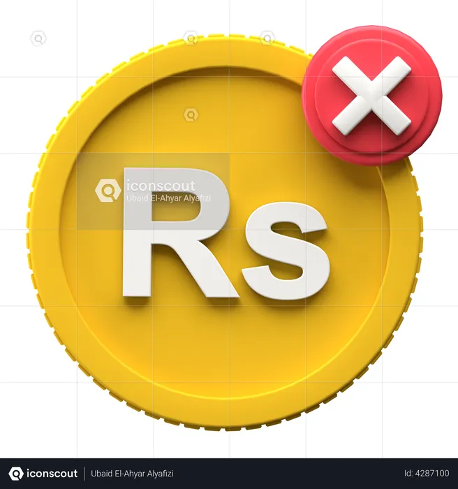 Remove Sri Lankan Rupee Coin  3D Illustration