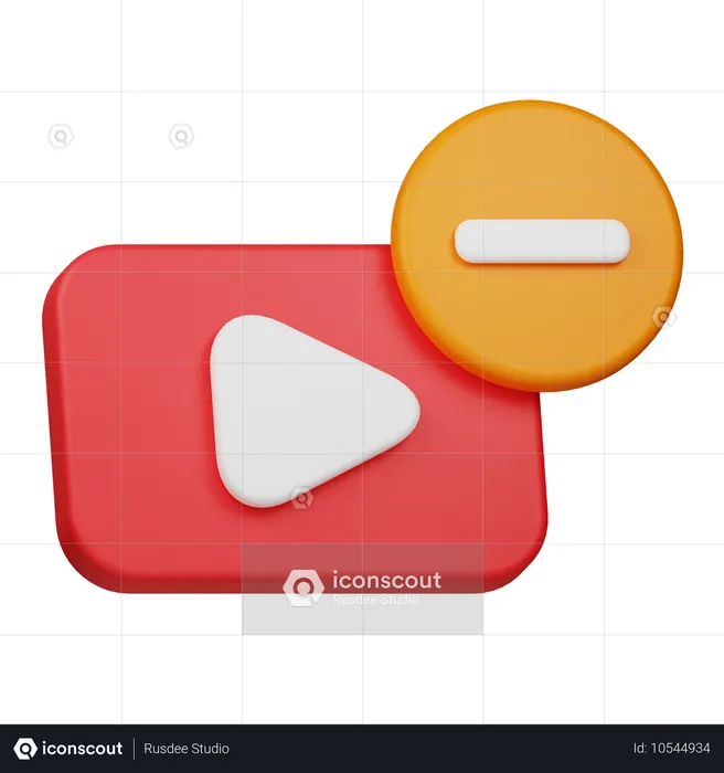 Remove Video  3D Icon