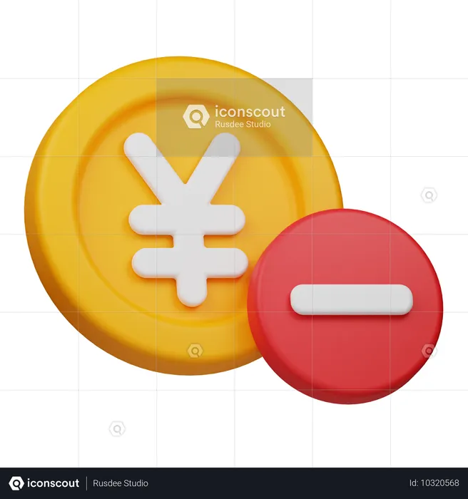 Remove Yen Coin  3D Icon