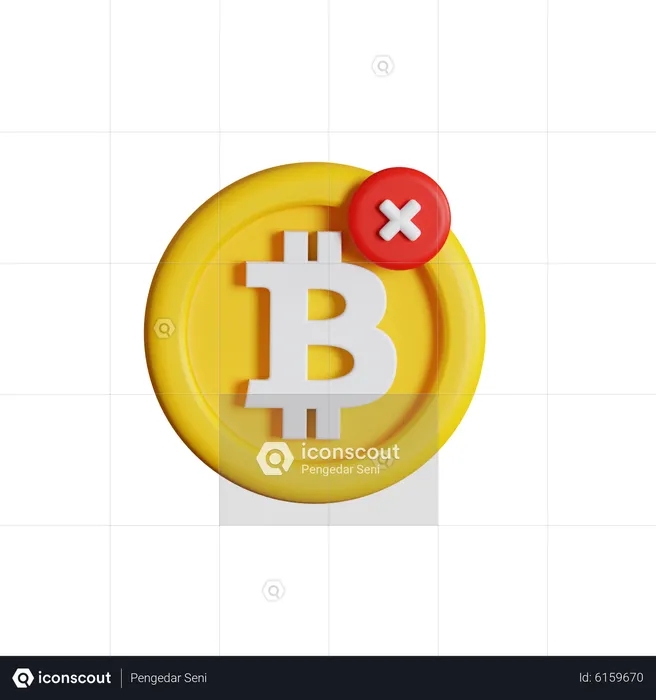 Remover bitcoin  3D Icon