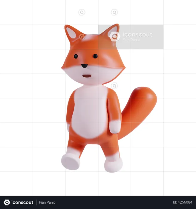 Pose mignonne de renard  3D Illustration