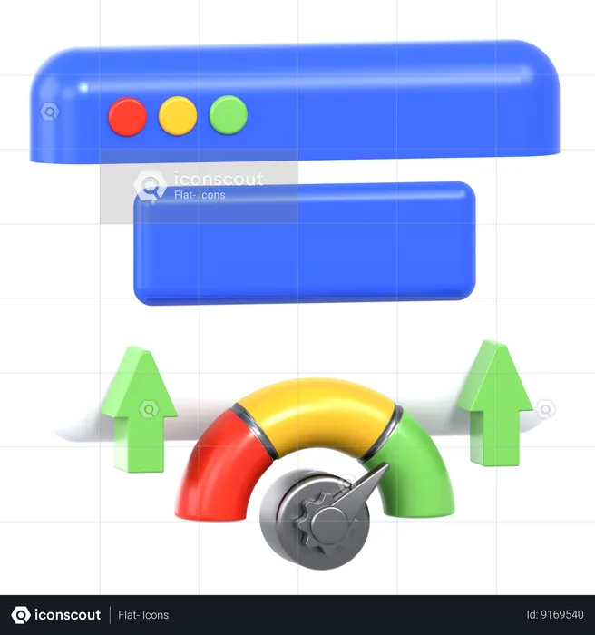 Rendimiento del sitio web  3D Icon