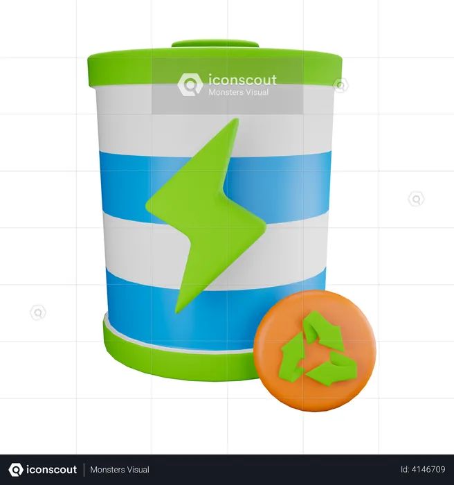 Renewable Battery  3D Illustration