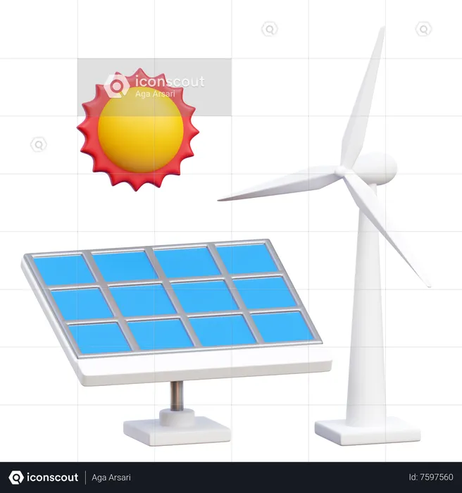 Renewable Energy  3D Icon