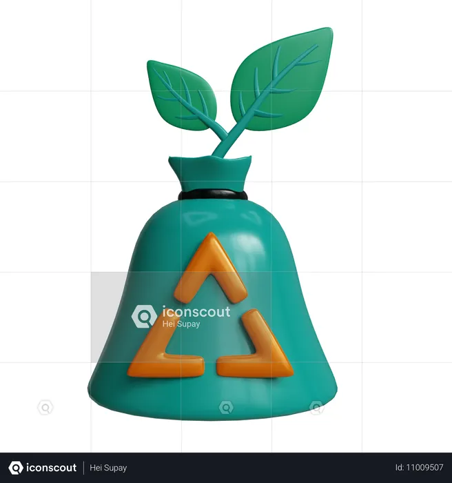 Renewable Trash Bags  3D Icon