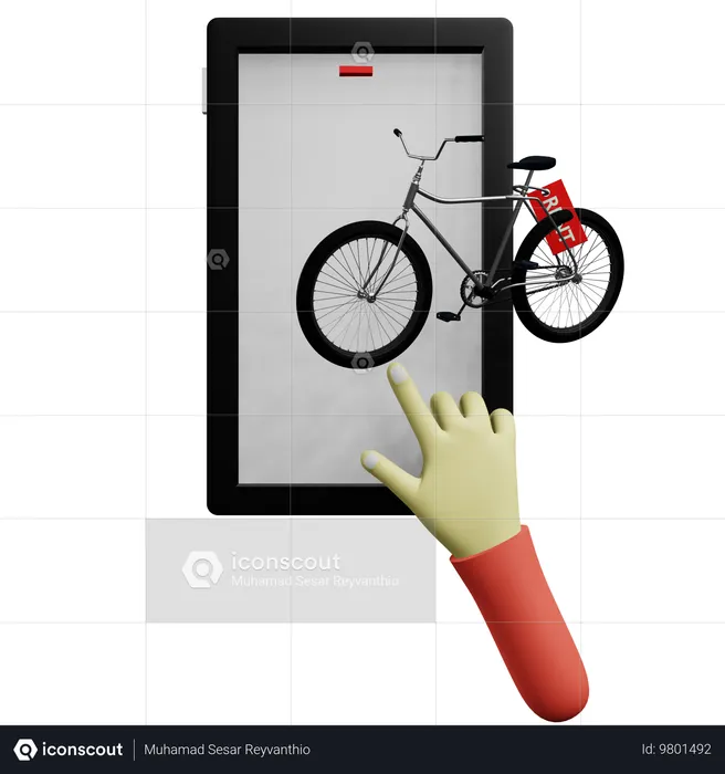 Rent Bike Application  3D Icon