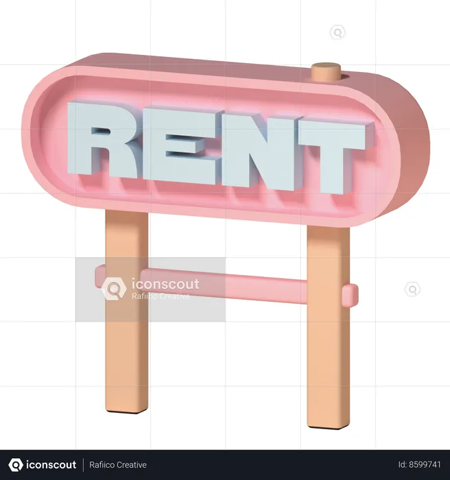 Rent Sign  3D Icon