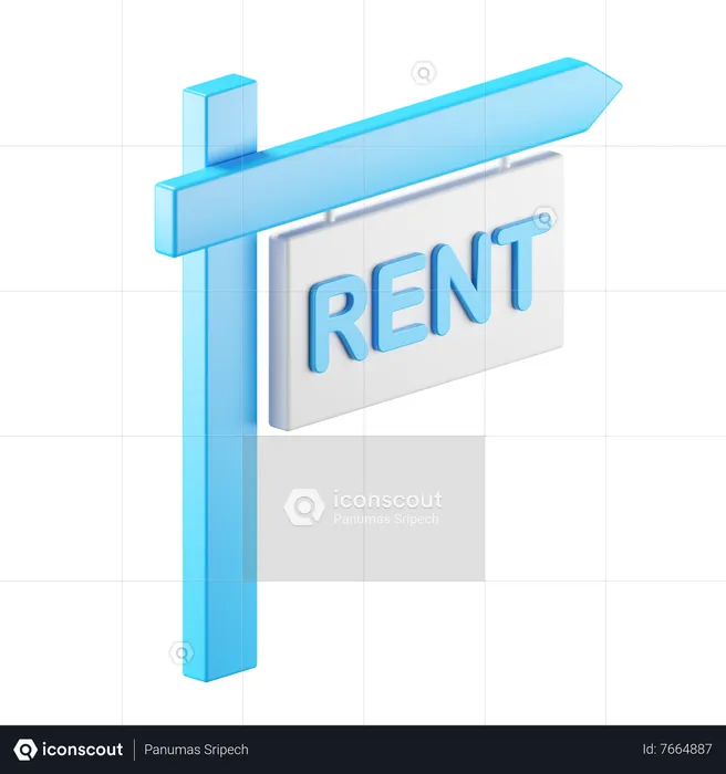 Rent Sign  3D Icon