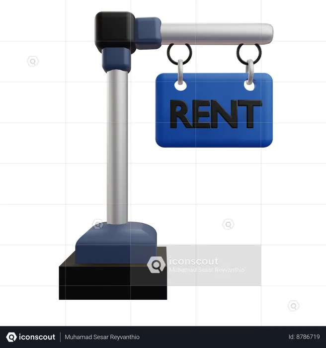 Rent Signboard  3D Icon