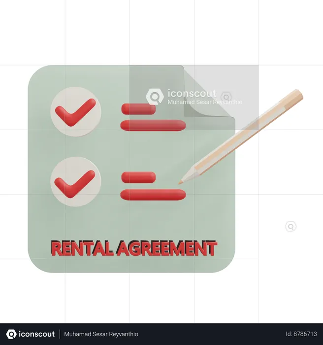 Rental Agreement  3D Icon
