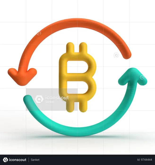 Repeat Bitcoin  3D Icon