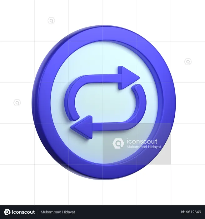 Repeat Button  3D Icon