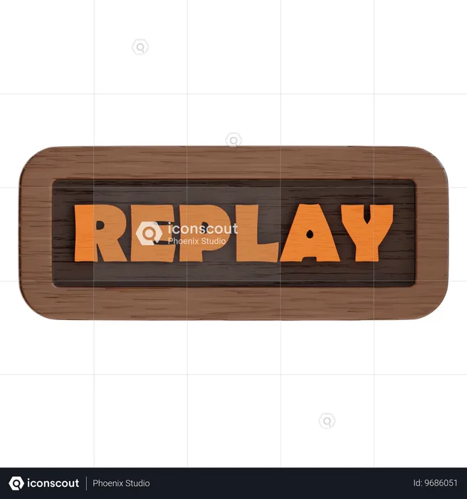 Replay Button  3D Icon