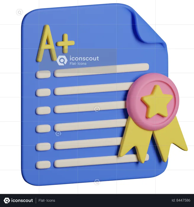 Report Card  3D Icon