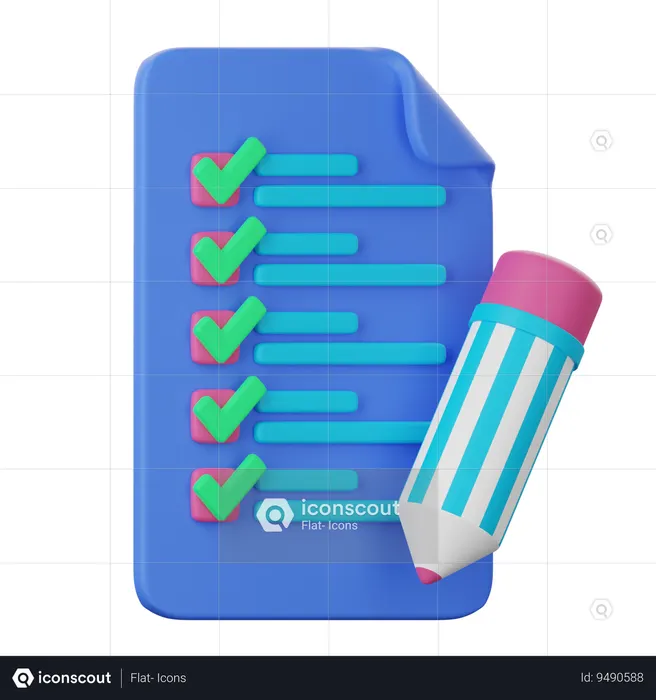 Report Checklist  3D Icon