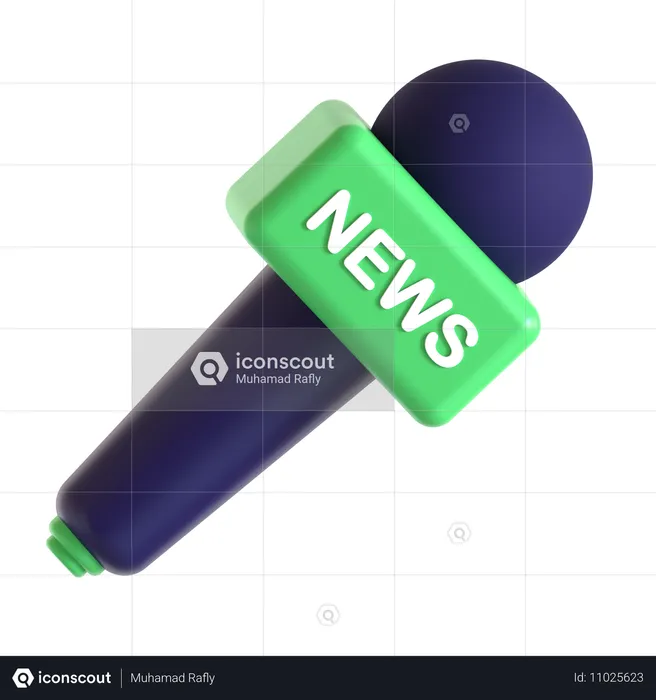 Microfone repórter  3D Icon