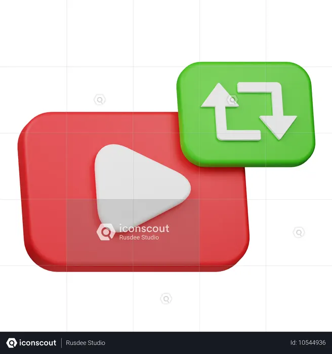 비디오 다시 게시  3D Icon