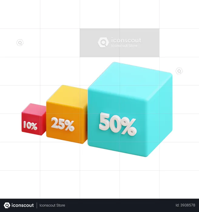 Representação percentual  3D Illustration