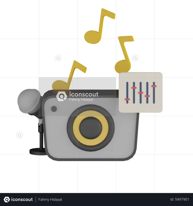 Reproductor de música  3D Icon