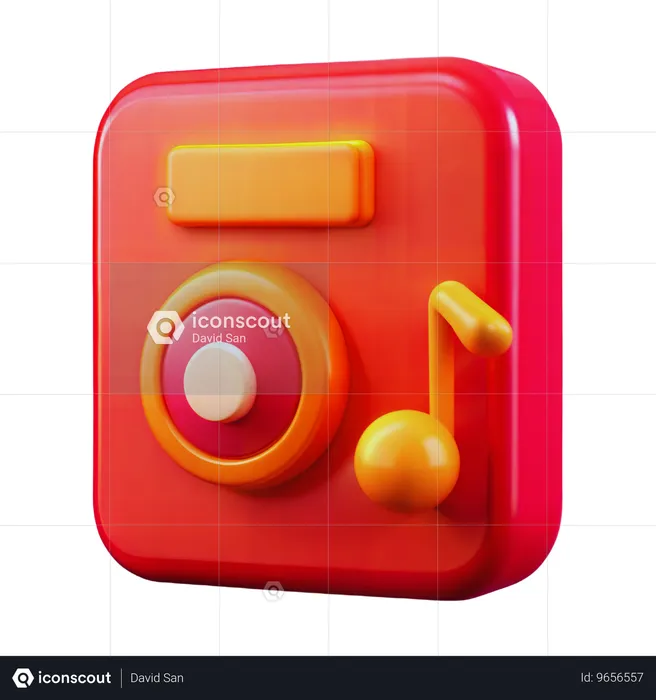 Reprodutor de música  3D Icon