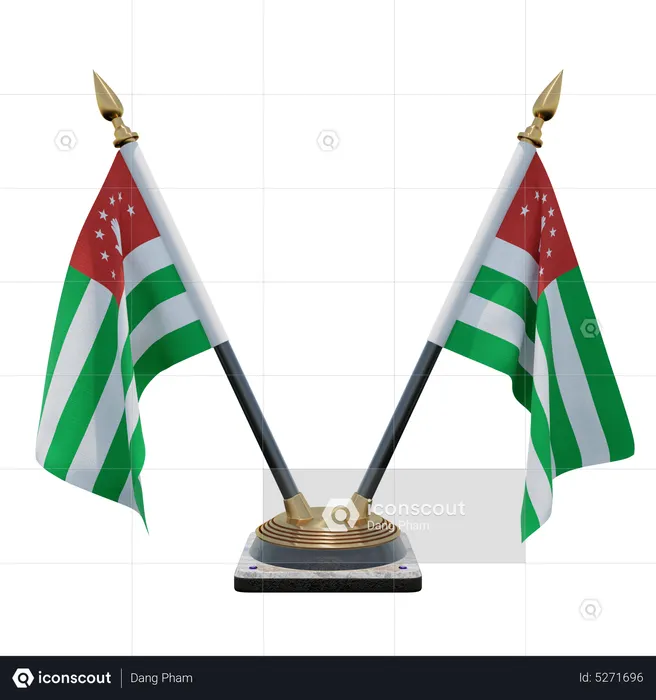 Republic of Abkhazia Double (V) Desk Flag Stand Flag 3D Icon
