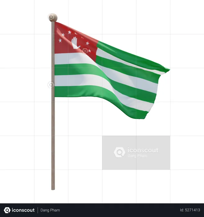 Republic of Abkhazia Flagpole Flag 3D Icon