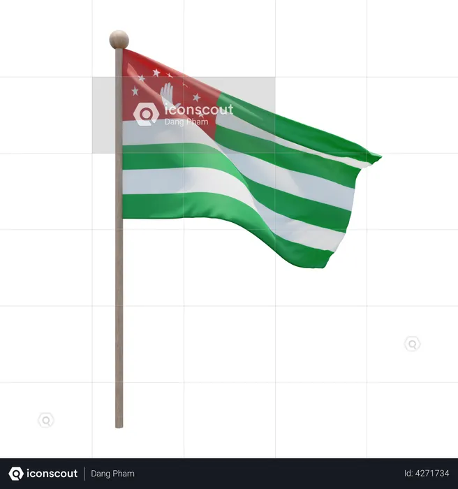 Republic of Abkhazia Flagpole Flag 3D Illustration